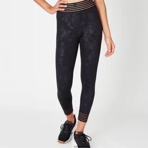 Sweaty Betty Power Illusion Mesh 7/8 Women's Floral Leggings Black Size‎ Medium